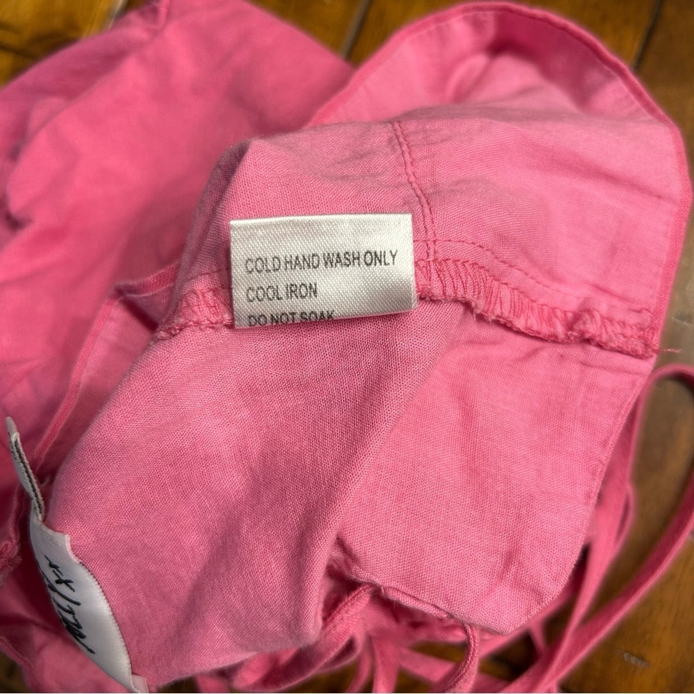 Princess Polly Raphael Puff Sleeve Crop Top in Pink with Tie Back, Size 0 - Picture 8 of 10